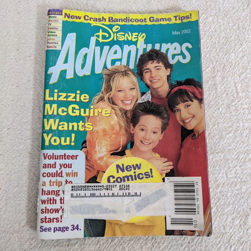 Disney Adventures Magazine May 2002 New Crash Bandicoot Game Tips Lizzie McGuire